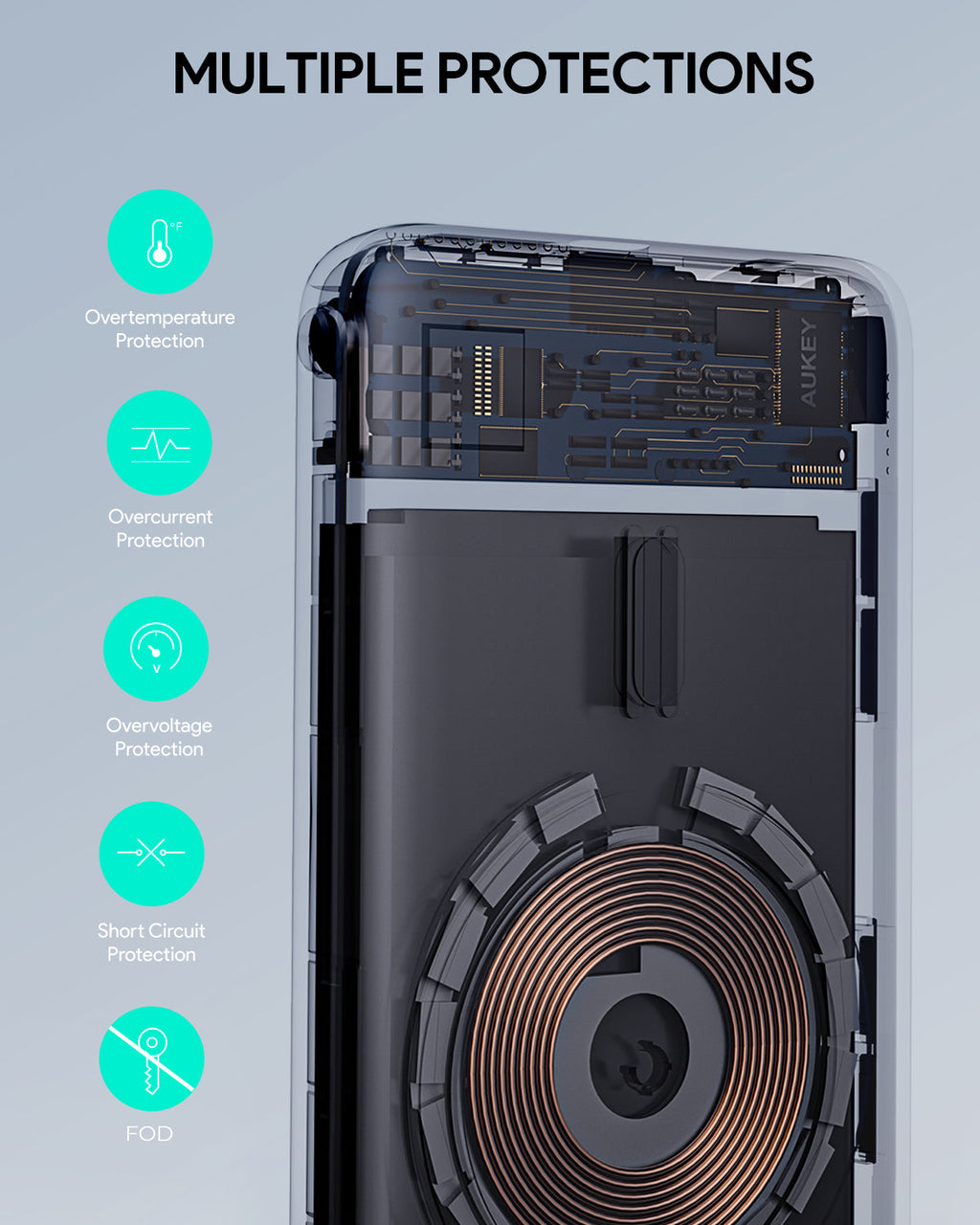 Aukey MagLinnk 6700mAh Magnetic Wireless Charging Power Bank (PB-MS01)